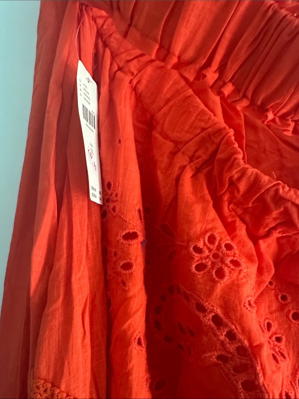 Anthropologie Red Halter Maxi Dress with Eyelet Detail - Picture 4 of 6